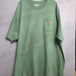 Carhartt Men’s Pocket Tee 3XL Green Logo Original Loose Fit Short Sleeve